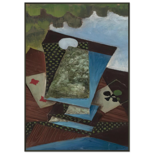 Juan Gris  ACE OF CLUBS AND FOUR OF DIAMONDS Framed Art Print  - Aluminum Frame - 21x29.7 cm / 8x12"