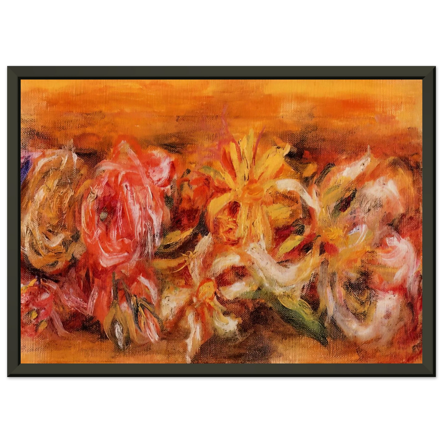 PierreAuguste Renoir  Garland of Flowers Framed Art Print  - Aluminum Frame - 70x100 cm / 28x40 inches