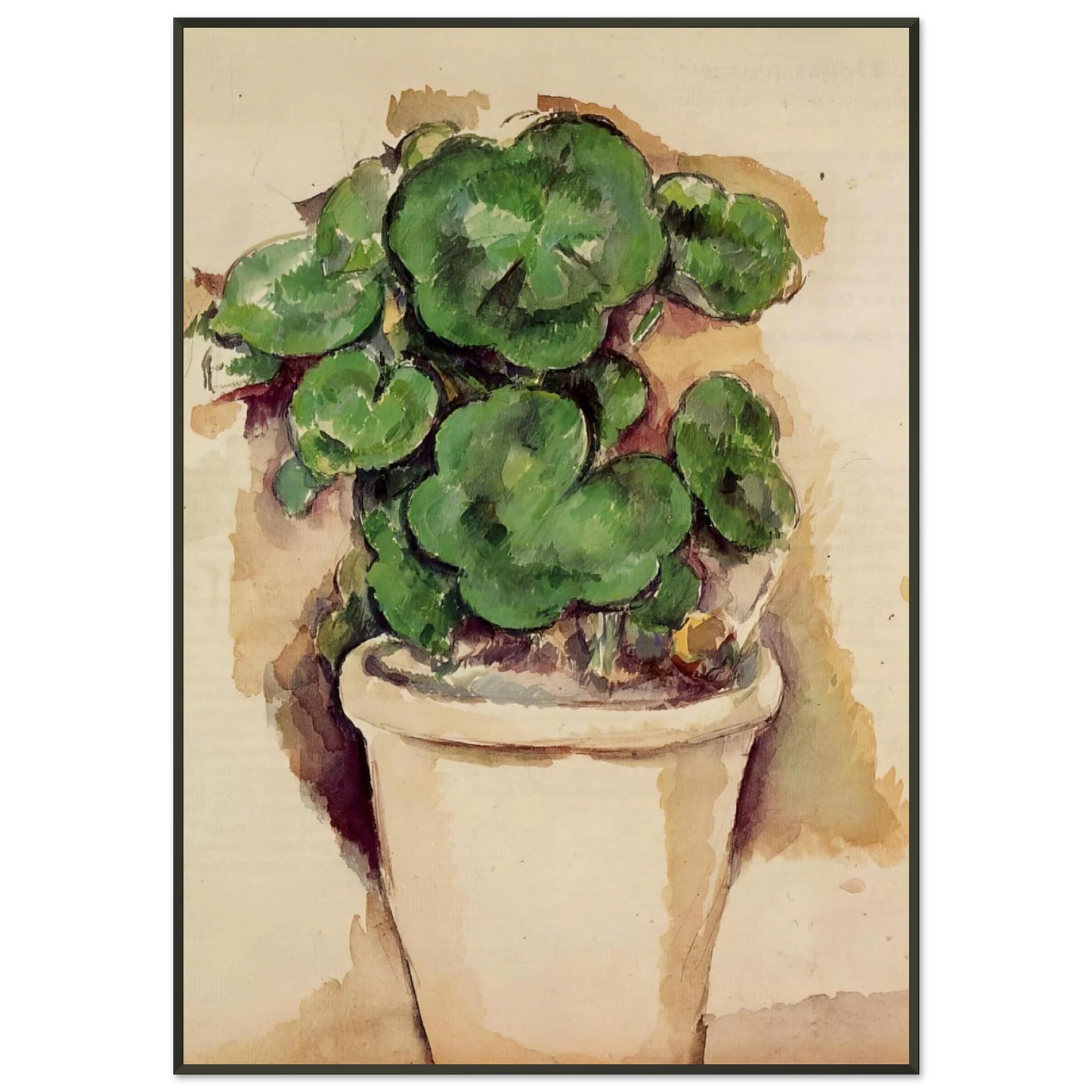 Paul Cezanne  Pot of Geraniums Framed Art Print  - Aluminum Frame - 21x29.7 cm / 8x12"