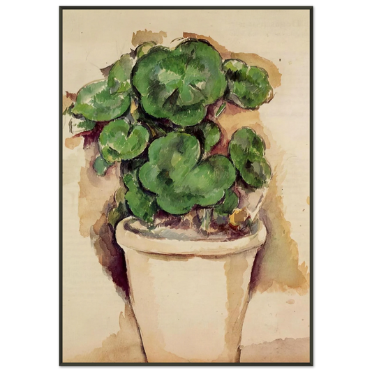 Paul Cezanne  Pot of Geraniums Framed Art Print  - Aluminum Frame - 21x29.7 cm / 8x12"