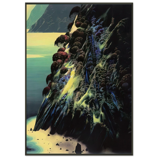 Eyvind Earle  Big Sur Poem Framed Art Print  - Aluminum Frame - 21x29.7 cm / 8x12"