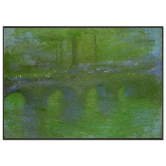 claude monet  Waterloo Bridge Dawn Framed Art Print  - Aluminum Frame - 21x29.7 cm / 8x12"