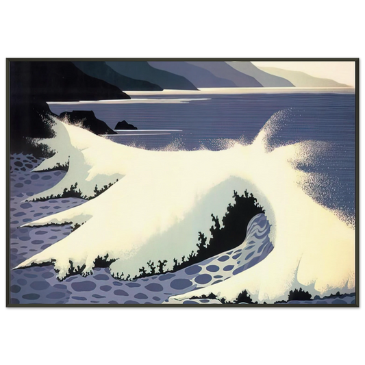 Eyvind Earle  The White Wave Framed Art Print  - Aluminum Frame - 21x29.7 cm / 8x12"