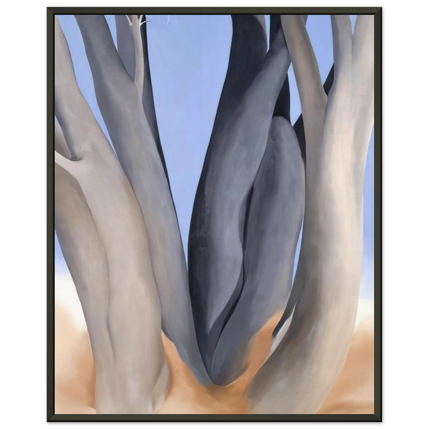 Georgia OKeeffe  Dark Tree Trunks Framed Art Print  - Aluminum Frame - 40x50 cm / 16x20 inches