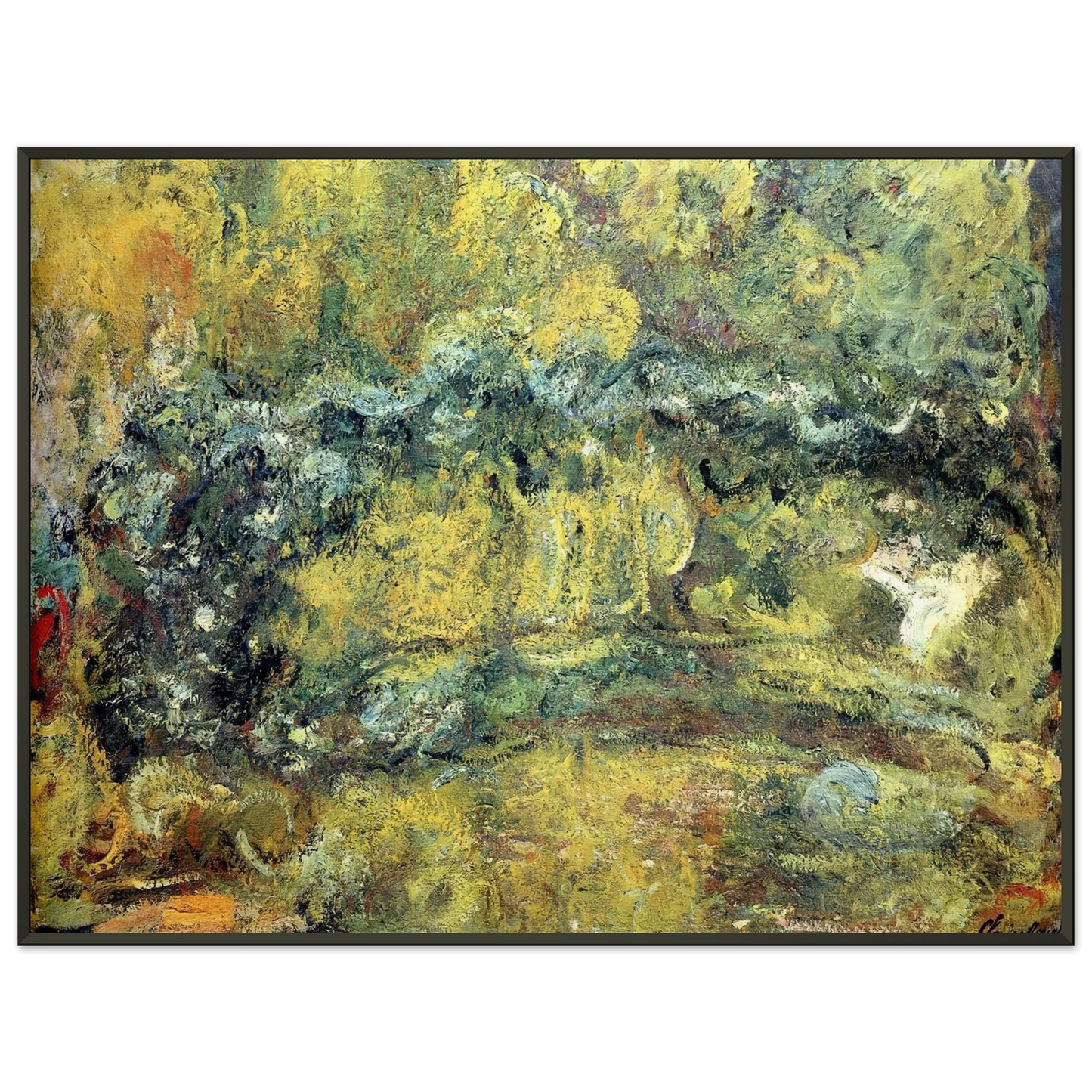 claude monet  The Japanis Bridge Footbridge over the WaterLily Pond Framed Art Print  - Aluminum Frame - 60x80 cm / 24x32 inches