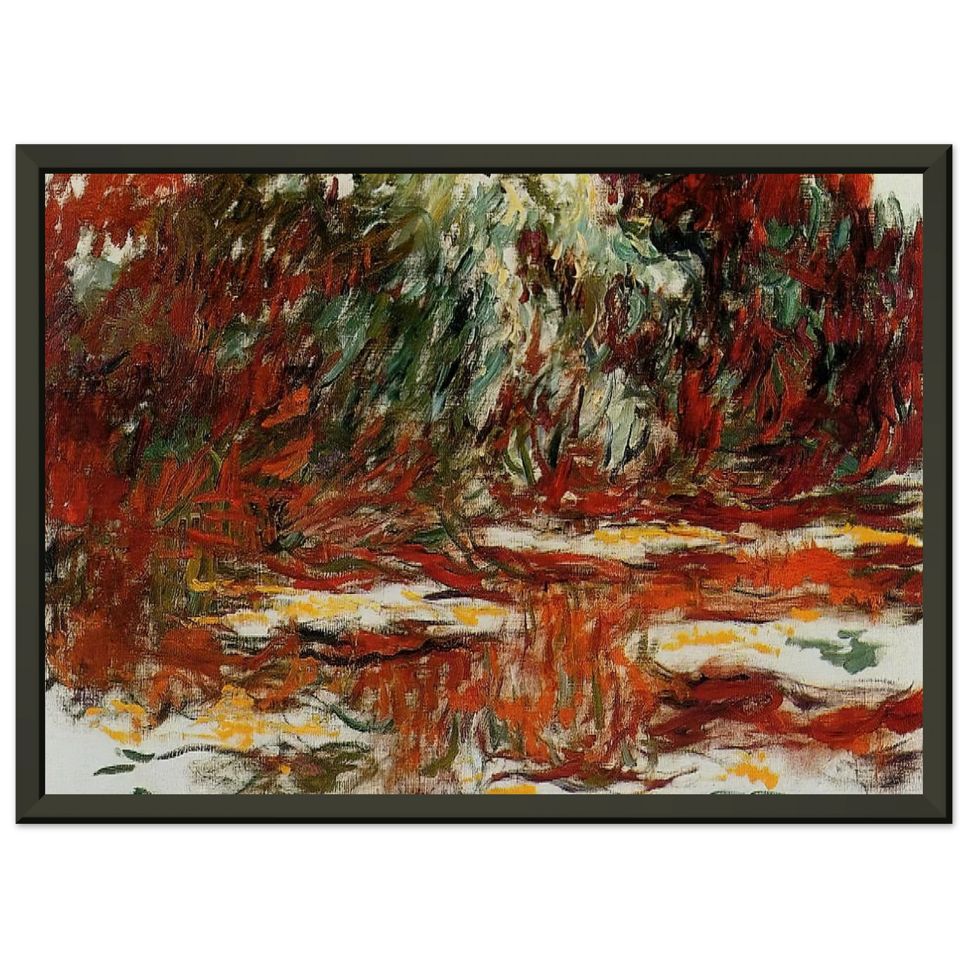 claude monet  Water Lily Pond Framed Art Print  - Aluminum Frame - 70x100 cm / 28x40 inches
