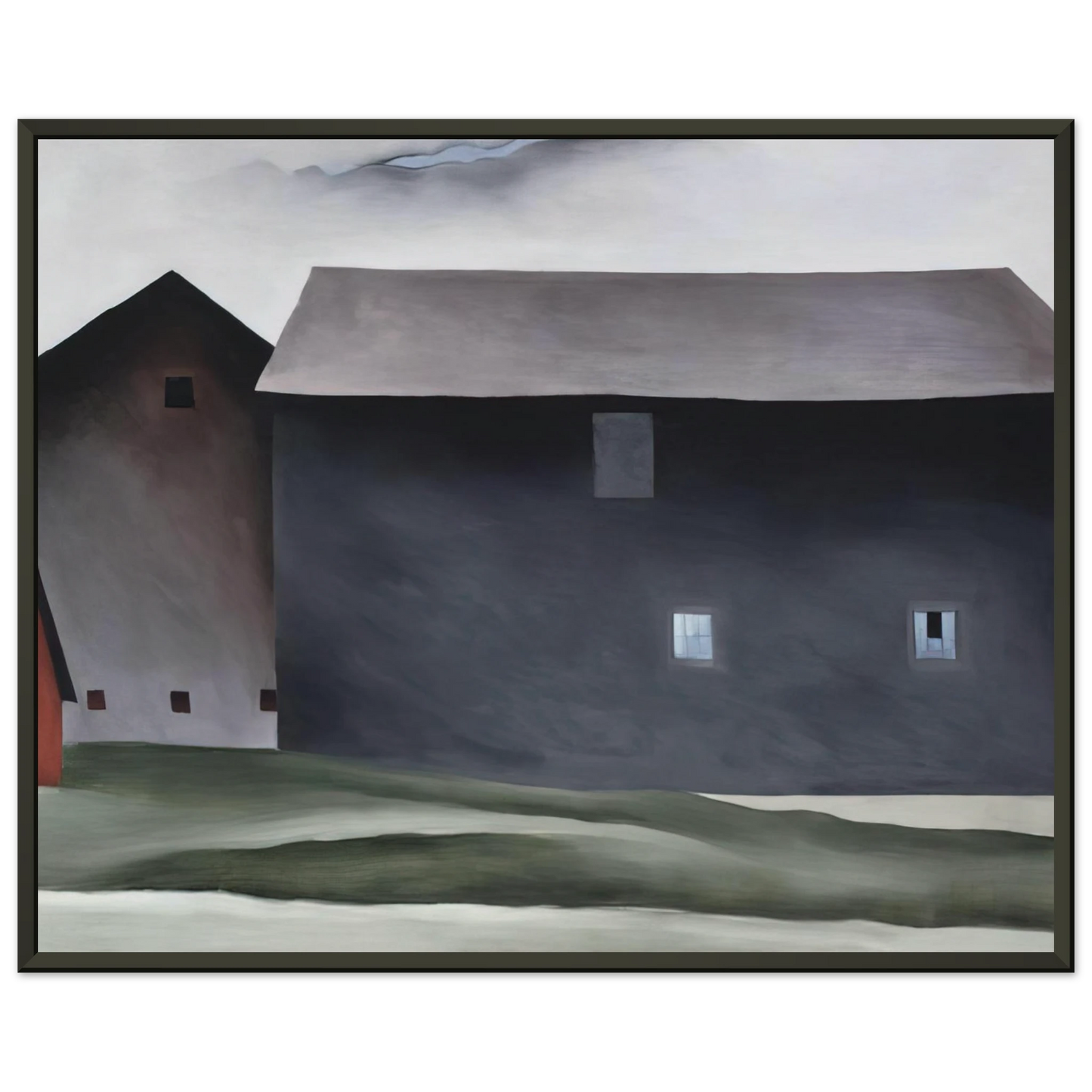Georgia OKeeffe  Lake George Barns Framed Art Print  - Aluminum Frame - 40x50 cm / 16x20 inches