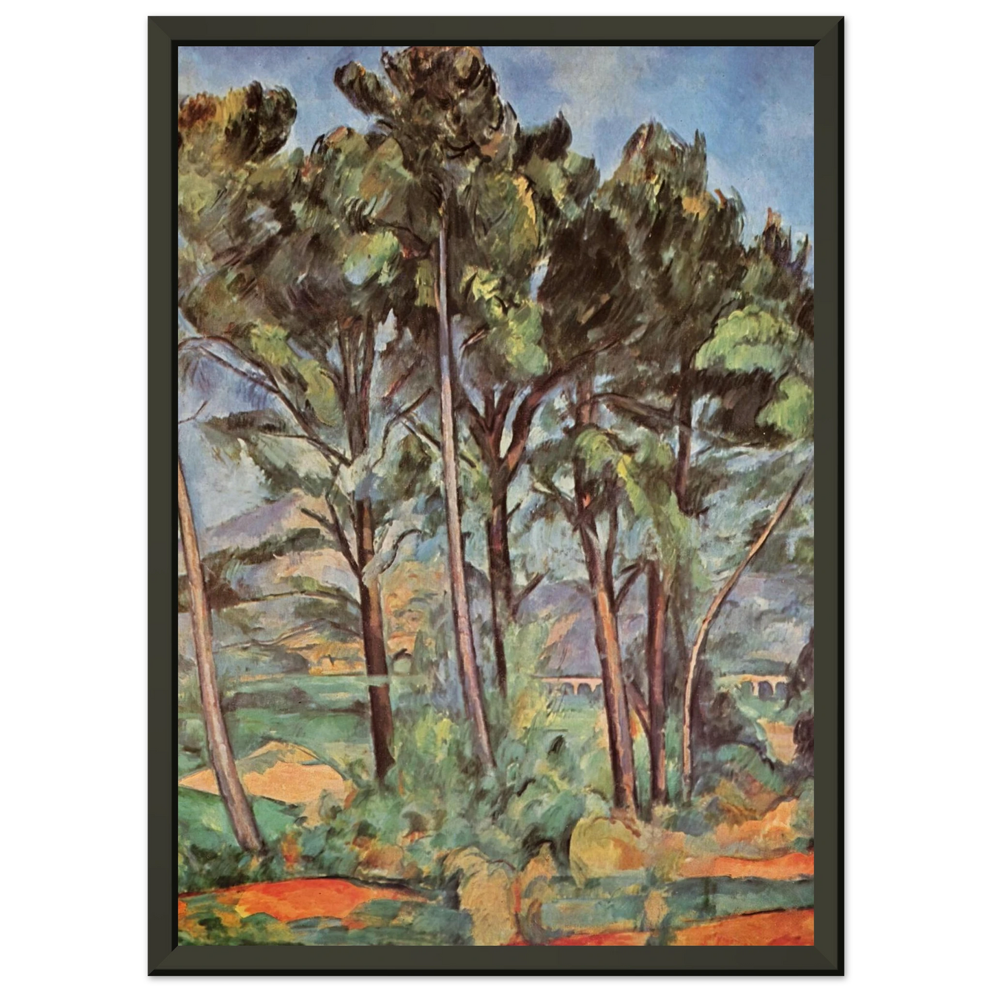 Paul Cezanne  Pine and Aqueduct Framed Art Print  - Aluminum Frame - 60x80 cm / 24x32 inches