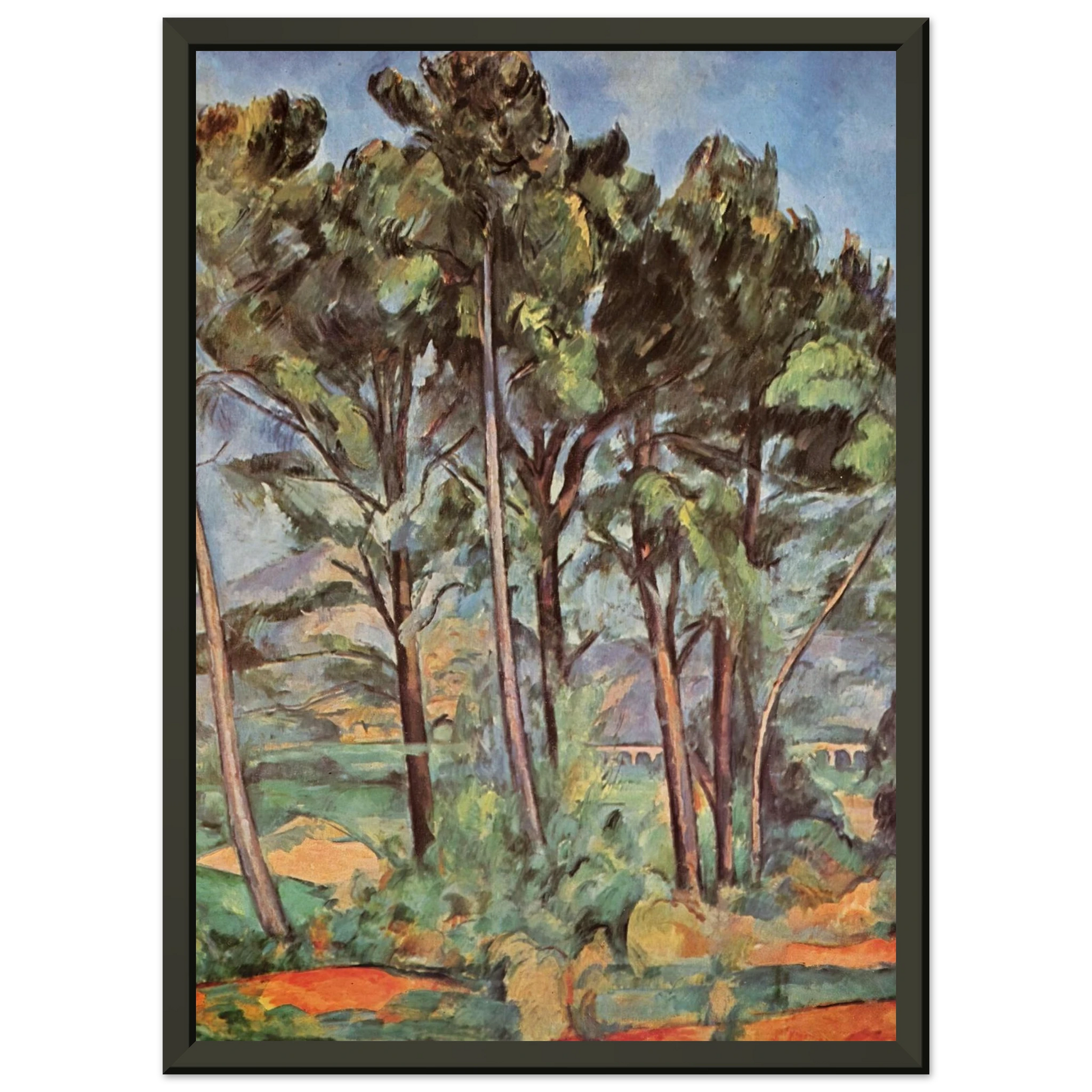 Paul Cezanne  Pine and Aqueduct Framed Art Print  - Aluminum Frame - 60x80 cm / 24x32 inches