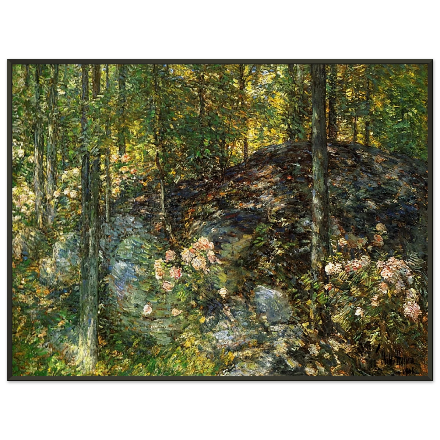 Childe Hassam  Laurel on the Ledges Framed Art Print  - Aluminum Frame - 70x100 cm / 28x40 inches
