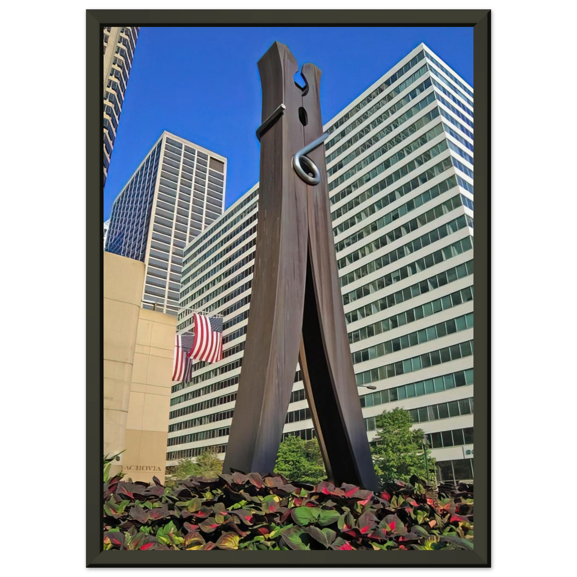 Claes Oldenburg  CLOTHESPIN 1976 Framed Art Print  - Aluminum Frame - 70x100 cm / 28x40 inches