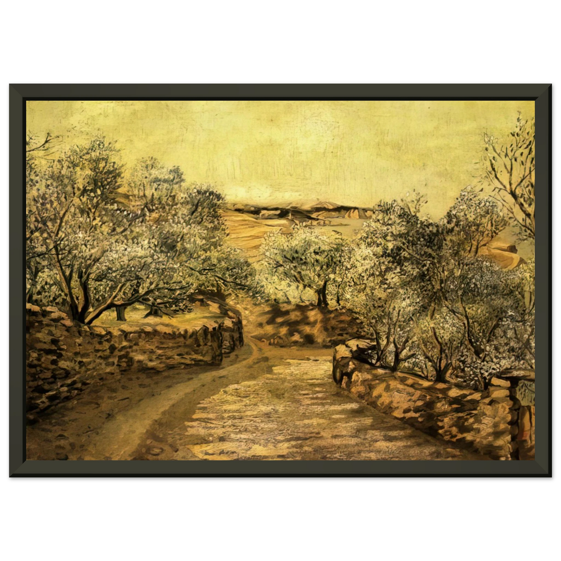 Salvador Dali  THE LANE TO PORT LLIGAT WITH VIEW OF CAP CREUS Framed Art Print  - Aluminum Frame - 40x50 cm / 16x20 inches