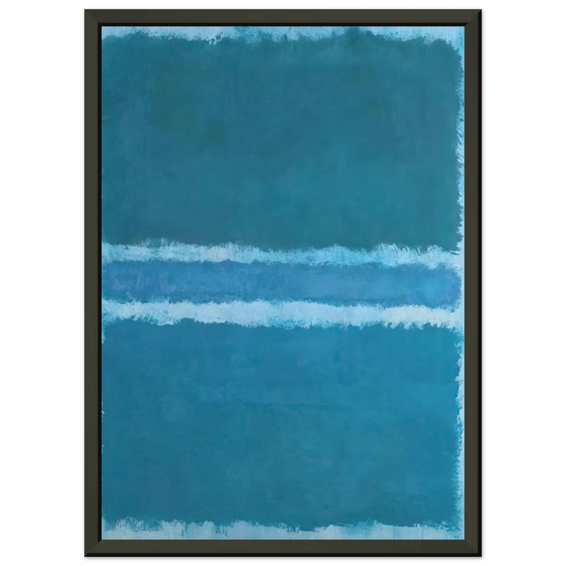 Mark Rothko  Untitled Blue Divided by Blue  1966 Framed Art Print  - Aluminum Frame - 40x50 cm / 16x20 inches