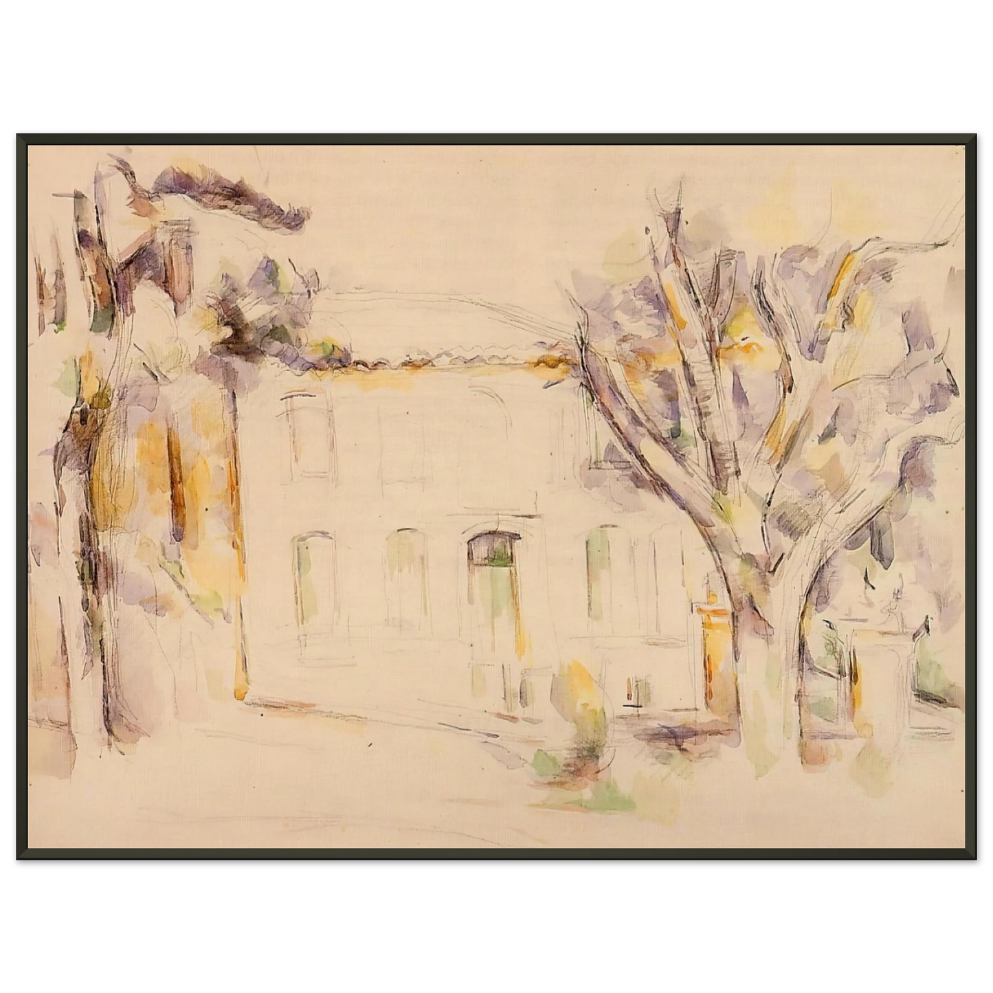 Paul Cezanne  House in Provence Framed Art Print  - Aluminum Frame - 70x100 cm / 28x40 inches