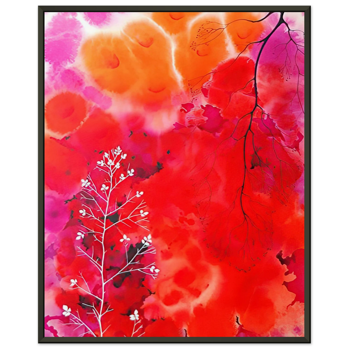 Eyvind Earle  Flower Fantasy Framed Art Print  - Aluminum Frame - 60x80 cm / 24x32 inches