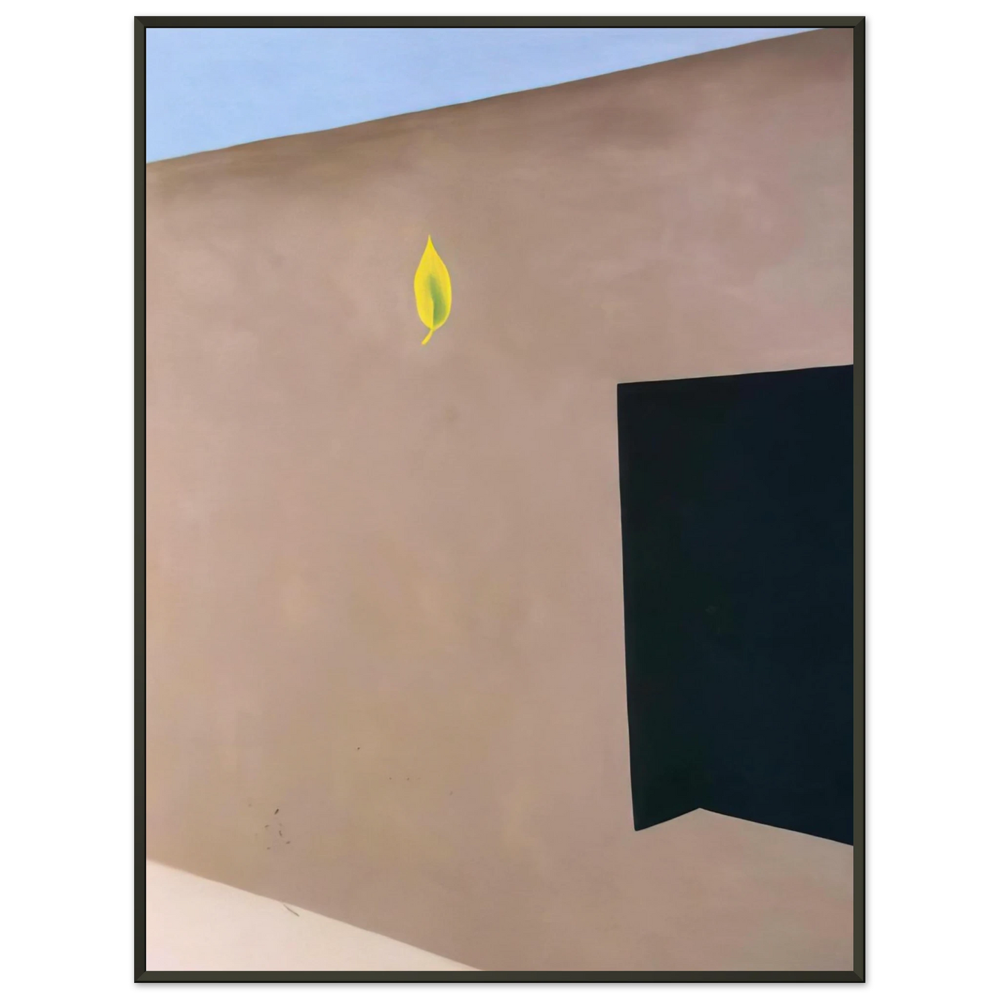 Georgia OKeeffe  Patio Door with Green Leaf Framed Art Print  - Aluminum Frame - 60x80 cm / 24x32 inches