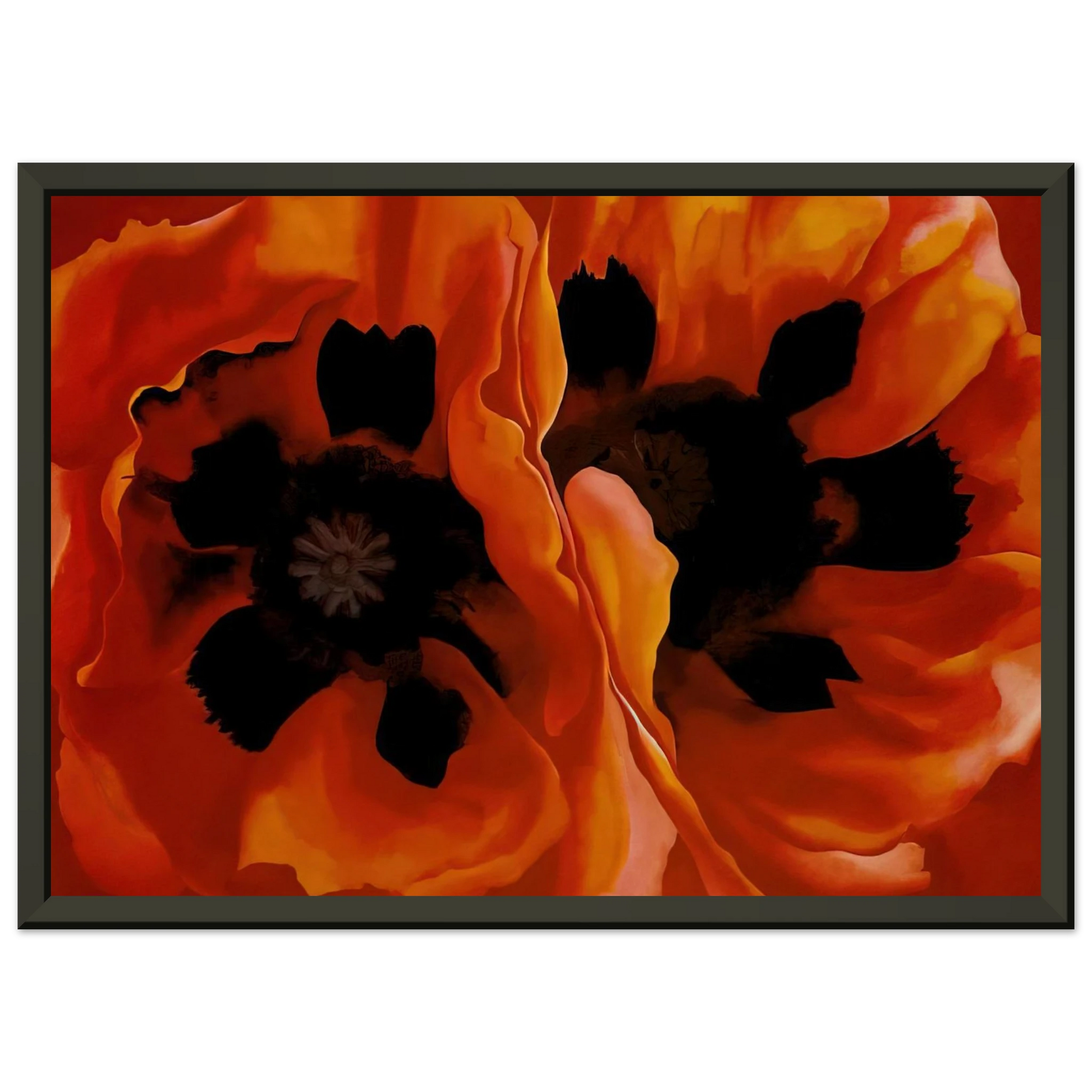 Georgia OKeeffe  Oriental Poppies Framed Art Print  - Aluminum Frame - 40x50 cm / 16x20 inches