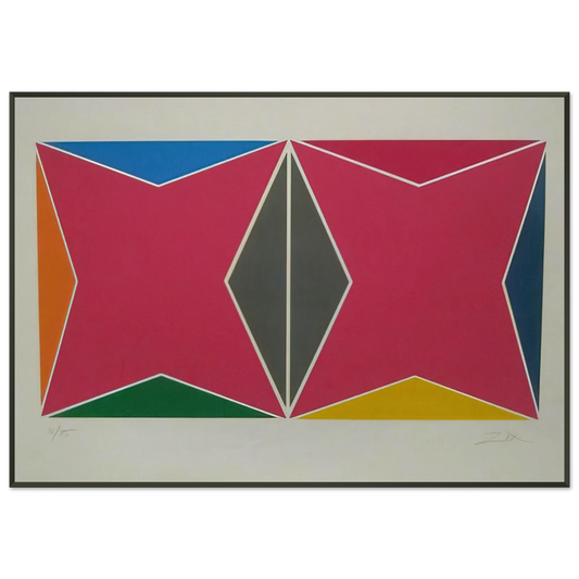 Larry Zox  Geometric Composition  Hard Edge Painting Framed Art Print  - Aluminum Frame - 21x29.7 cm / 8x12"
