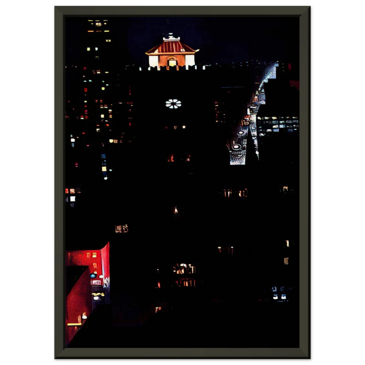Georgia OKeeffe  New York Night Framed Art Print  - Aluminum Frame - 40x50 cm / 16x20 inches