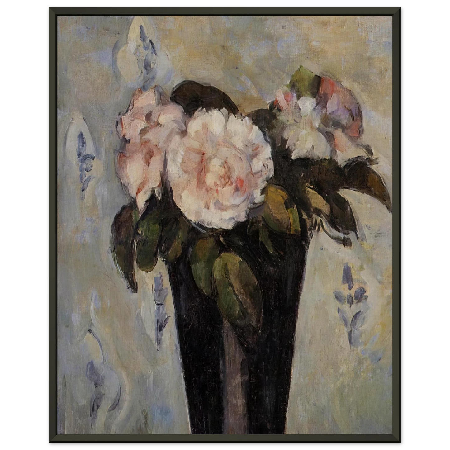 Paul Cezanne  Dark Blue Vase Framed Art Print  - Aluminum Frame - 70x100 cm / 28x40 inches