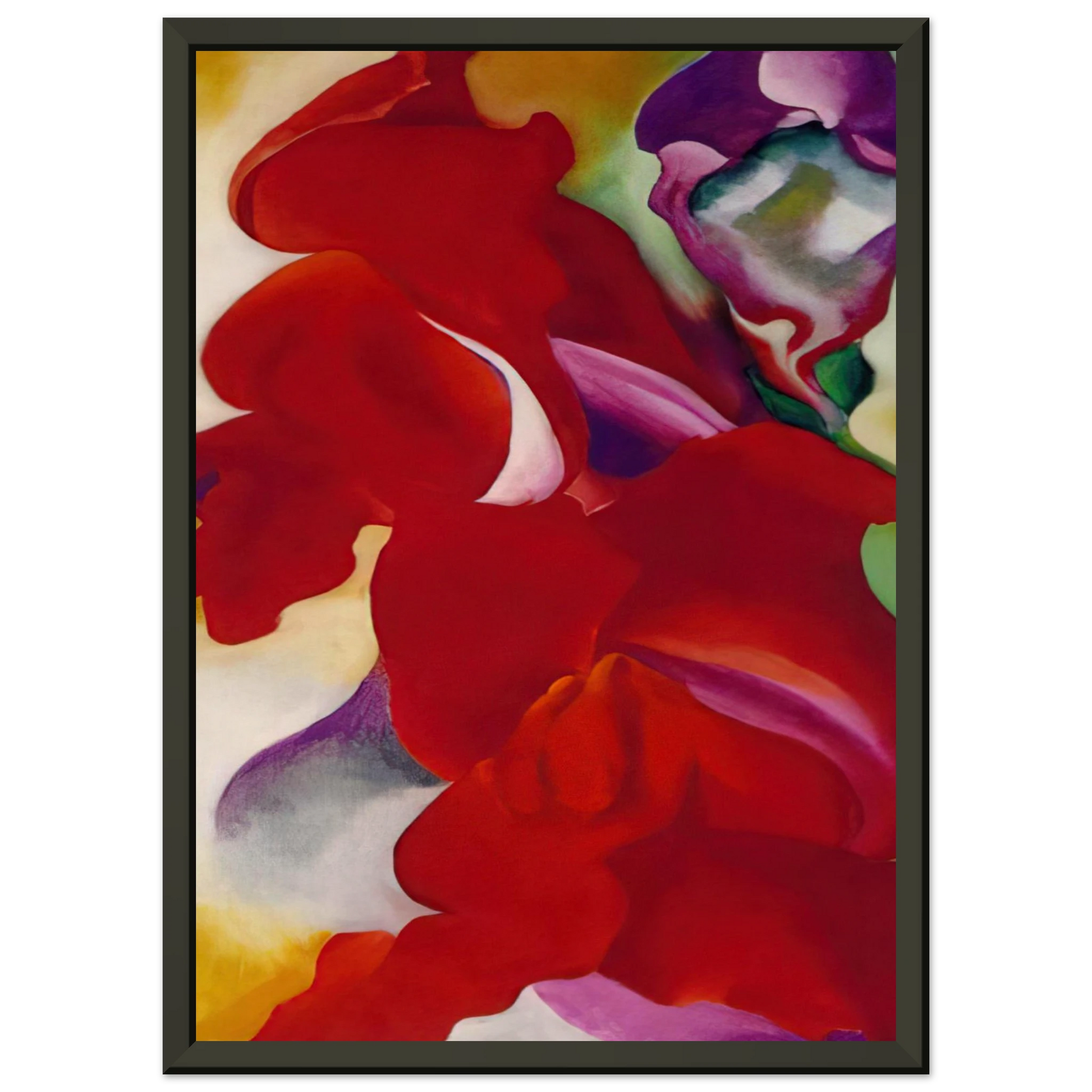 Georgia OKeeffe  Red Snapdragons Framed Art Print  - Aluminum Frame - 70x100 cm / 28x40 inches