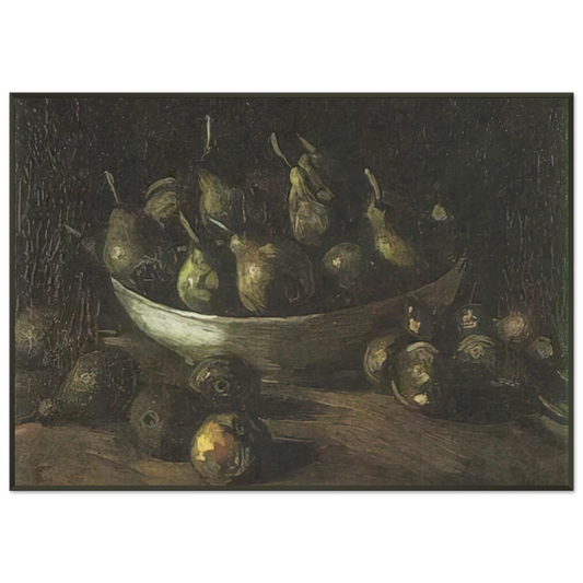 Vincent van Gogh  Still life with an Earthern bowl and pears Framed Art Print  - Aluminum Frame - 21x29.7 cm / 8x12"