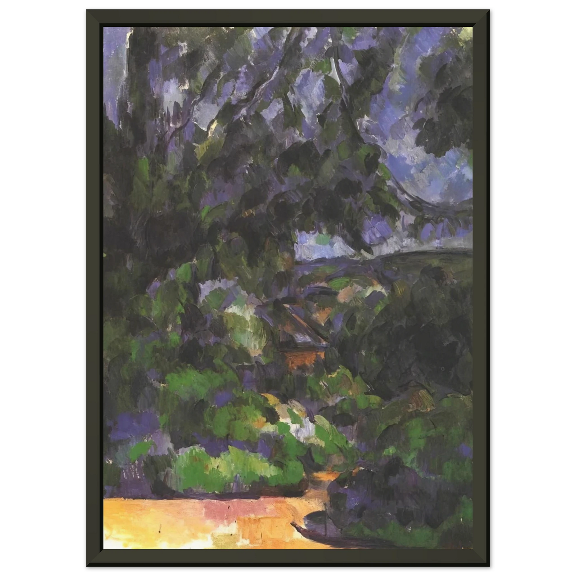 Paul Cezanne  Blue Landscape Framed Art Print  - Aluminum Frame - 60x80 cm / 24x32 inches