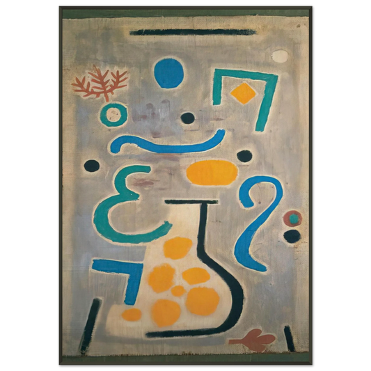 Paul Klee  THE VASE 1938 Framed Art Print  - Aluminum Frame - 21x29.7 cm / 8x12"