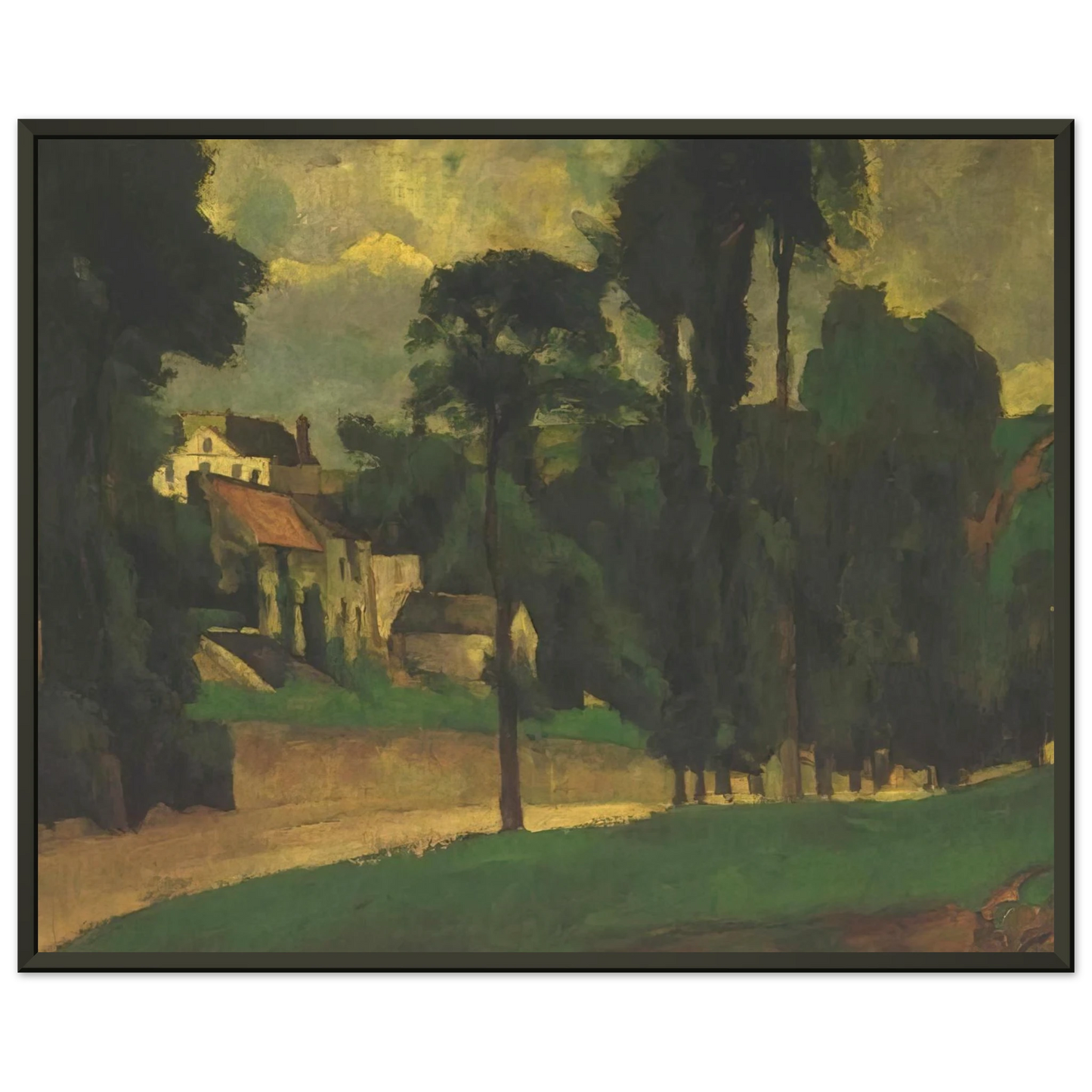Paul Cezanne  Road at Pontoise Framed Art Print  - Aluminum Frame - 70x100 cm / 28x40 inches