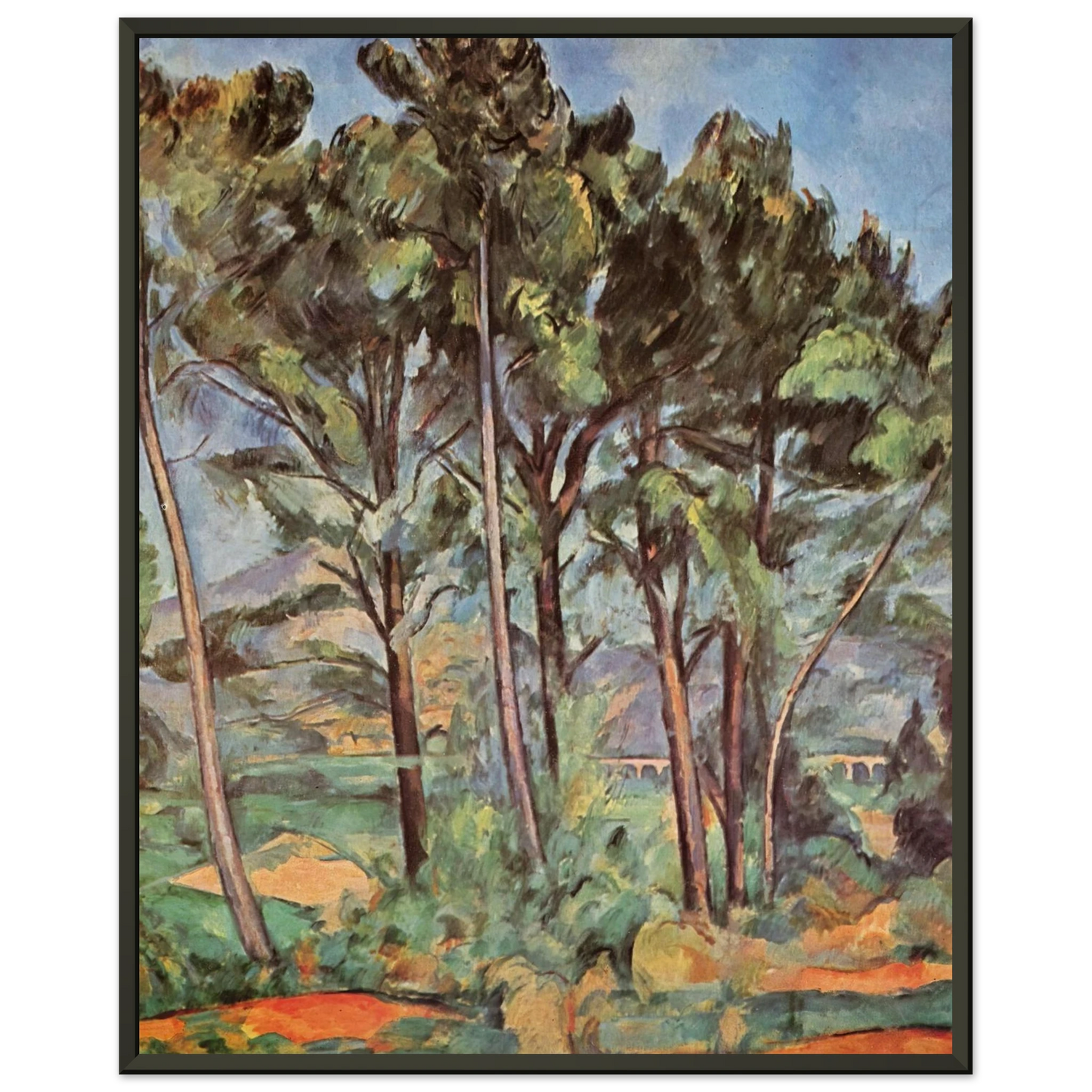 Paul Cezanne  Pine and Aqueduct Framed Art Print  - Aluminum Frame - 40x50 cm / 16x20 inches