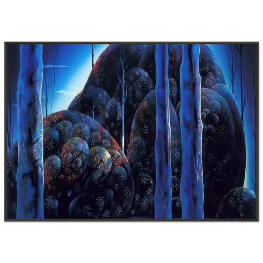 Eyvind Earle  Moonlit Eucalyptus Framed Art Print  - Aluminum Frame - 21x29.7 cm / 8x12"