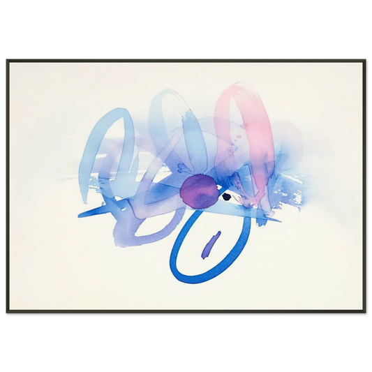 Luis Feito  UNTITLED PURPLE PINK AND BLUE Framed Art Print  - Aluminum Frame - 21x29.7 cm / 8x12"