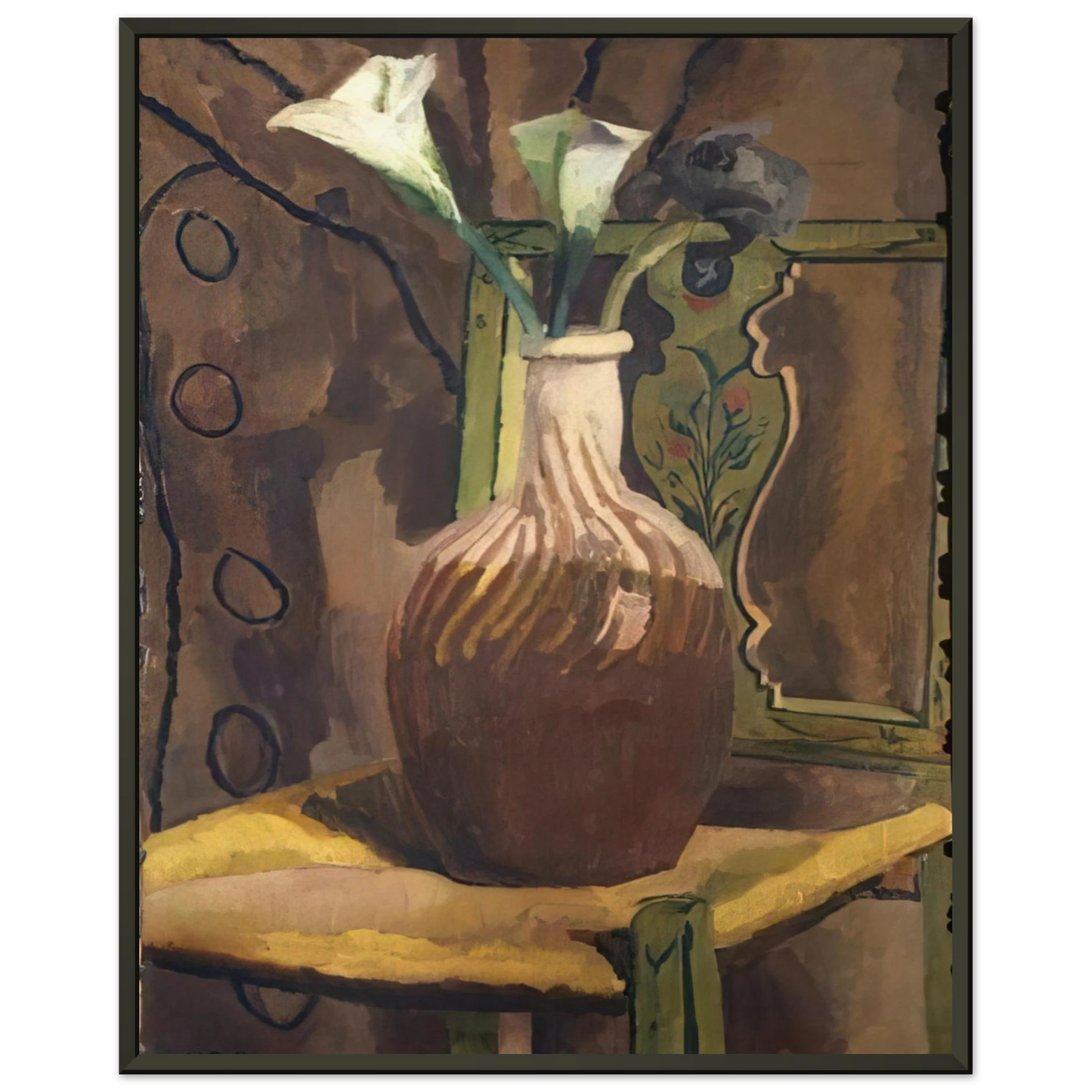 Vanessa Bell  ARUM LILIES 1919 Framed Art Print  - Aluminum Frame - 40x50 cm / 16x20 inches