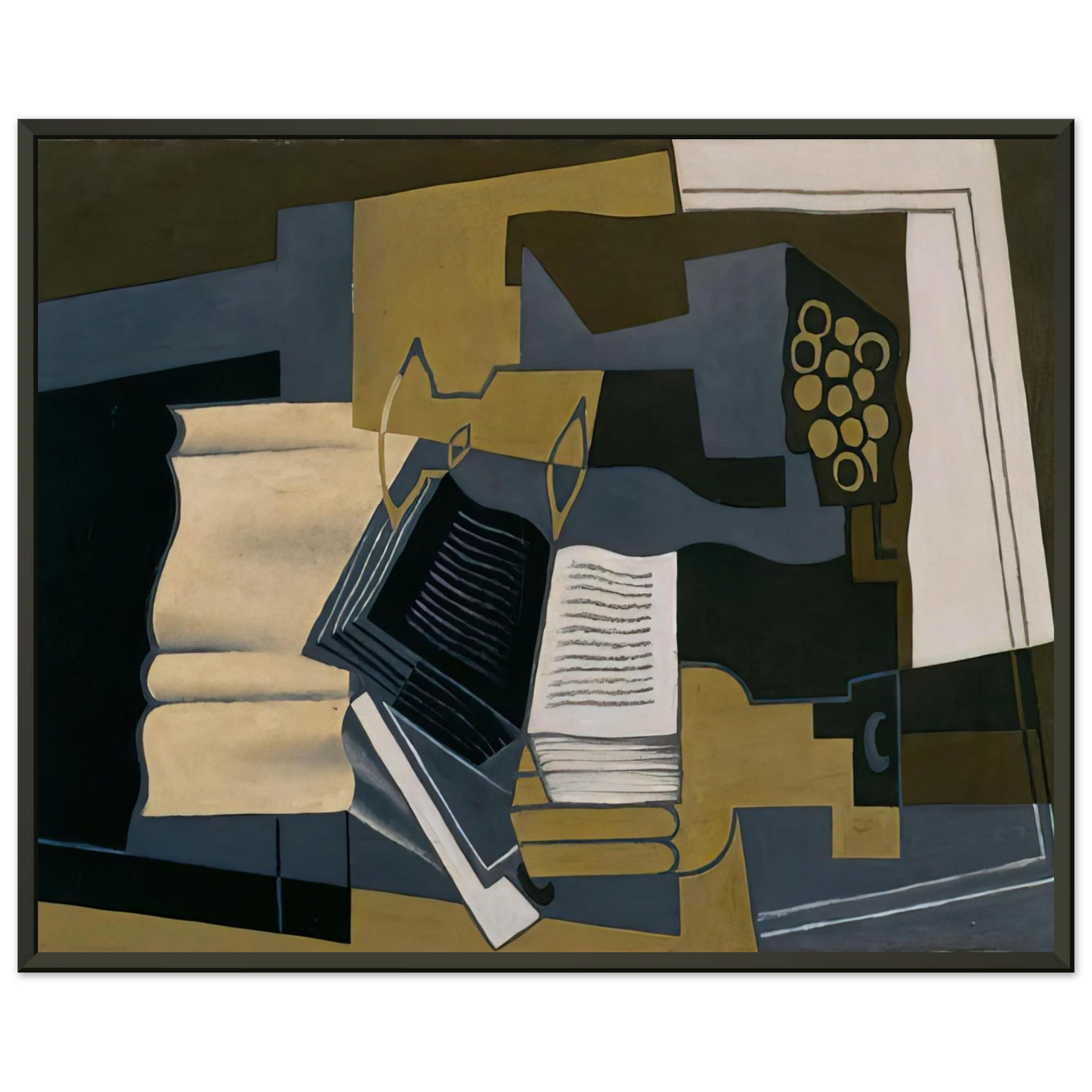 Juan Gris  CARAFE AND BOOK 1920 Framed Art Print  - Aluminum Frame - 60x80 cm / 24x32 inches