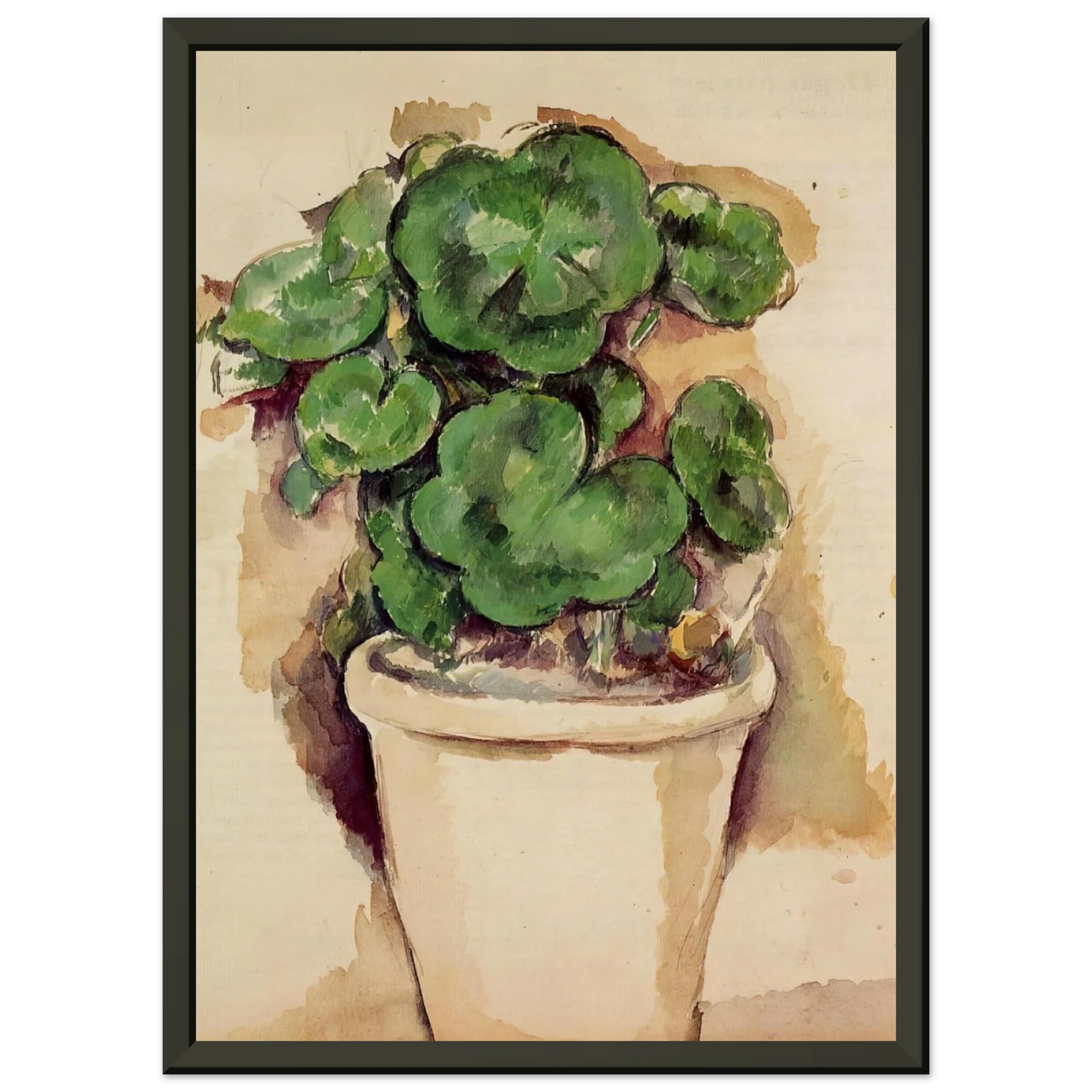 Paul Cezanne  Pot of Geraniums Framed Art Print  - Aluminum Frame - 40x50 cm / 16x20 inches