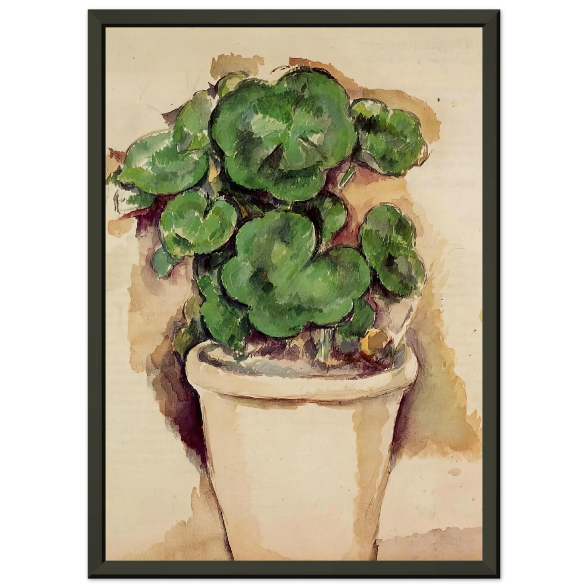 Paul Cezanne  Pot of Geraniums Framed Art Print  - Aluminum Frame - 40x50 cm / 16x20 inches