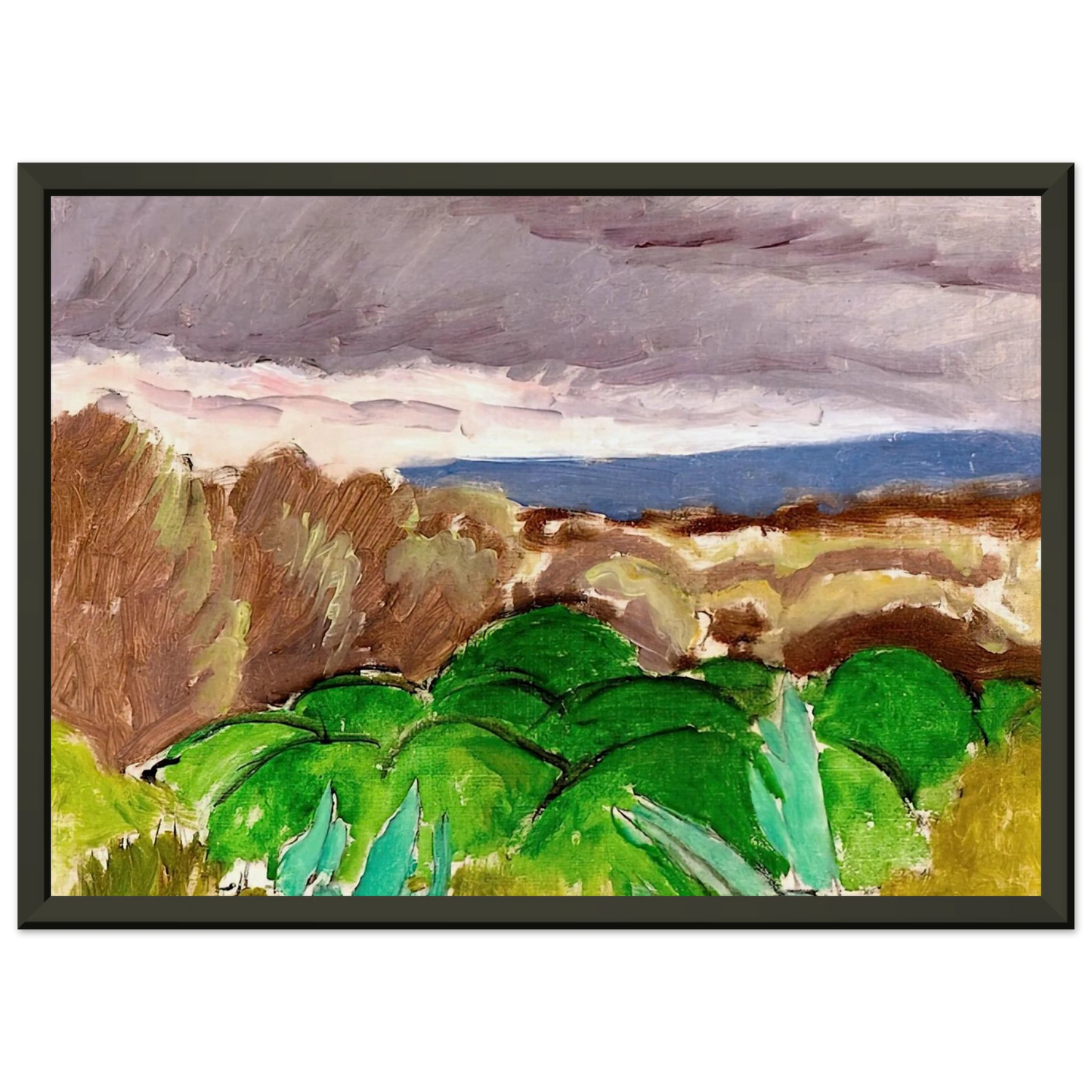 Henri Matisse  CAGNES LANDSCAPE IN STORMY WEATHER 1917 Framed Art Print  - Aluminum Frame - 40x50 cm / 16x20 inches