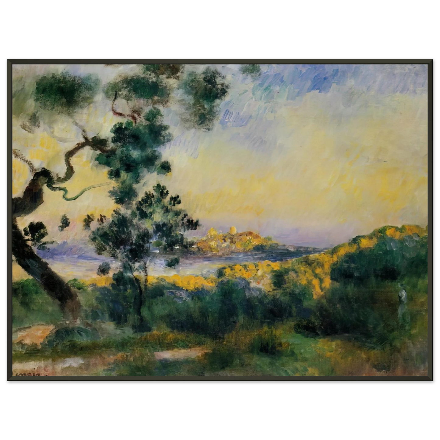 PierreAuguste Renoir  View of Antibes Framed Art Print  - Aluminum Frame - 60x80 cm / 24x32 inches