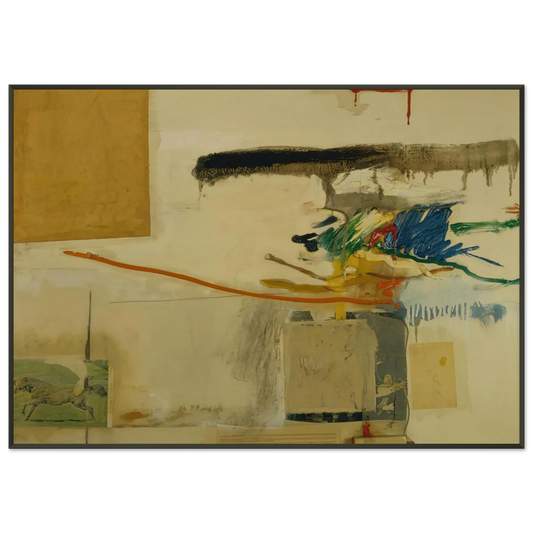 Robert Rauschenberg  UNTITLED FORMERLY TITLED COLLAGE WITH HORSE 1957 Framed Art Print  - Aluminum Frame - 21x29.7 cm / 8x12"