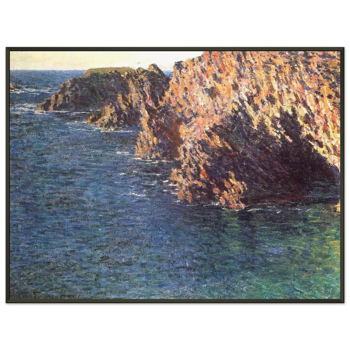 claude monet  The Grotto of PortDomois Framed Art Print  - Aluminum Frame - 40x50 cm / 16x20 inches