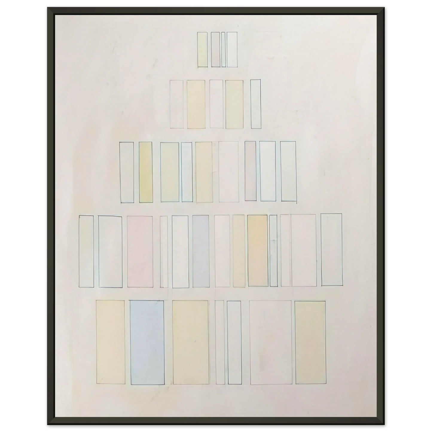 Robert Goodnough  Red and Green with Pale Colors  1966 Framed Art Print  - Aluminum Frame - 40x50 cm / 16x20 inches