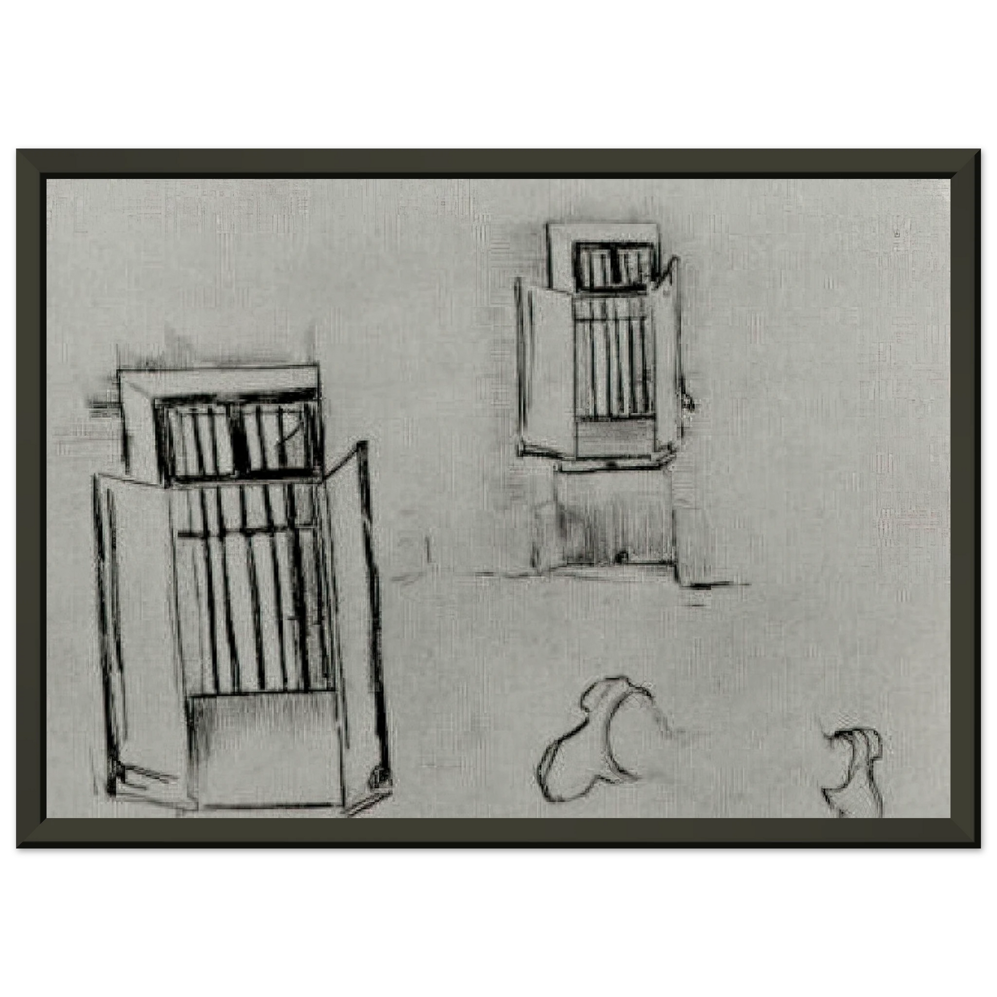 Vincent van Gogh  Barred Windows Framed Art Print  - Aluminum Frame - 70x100 cm / 28x40 inches