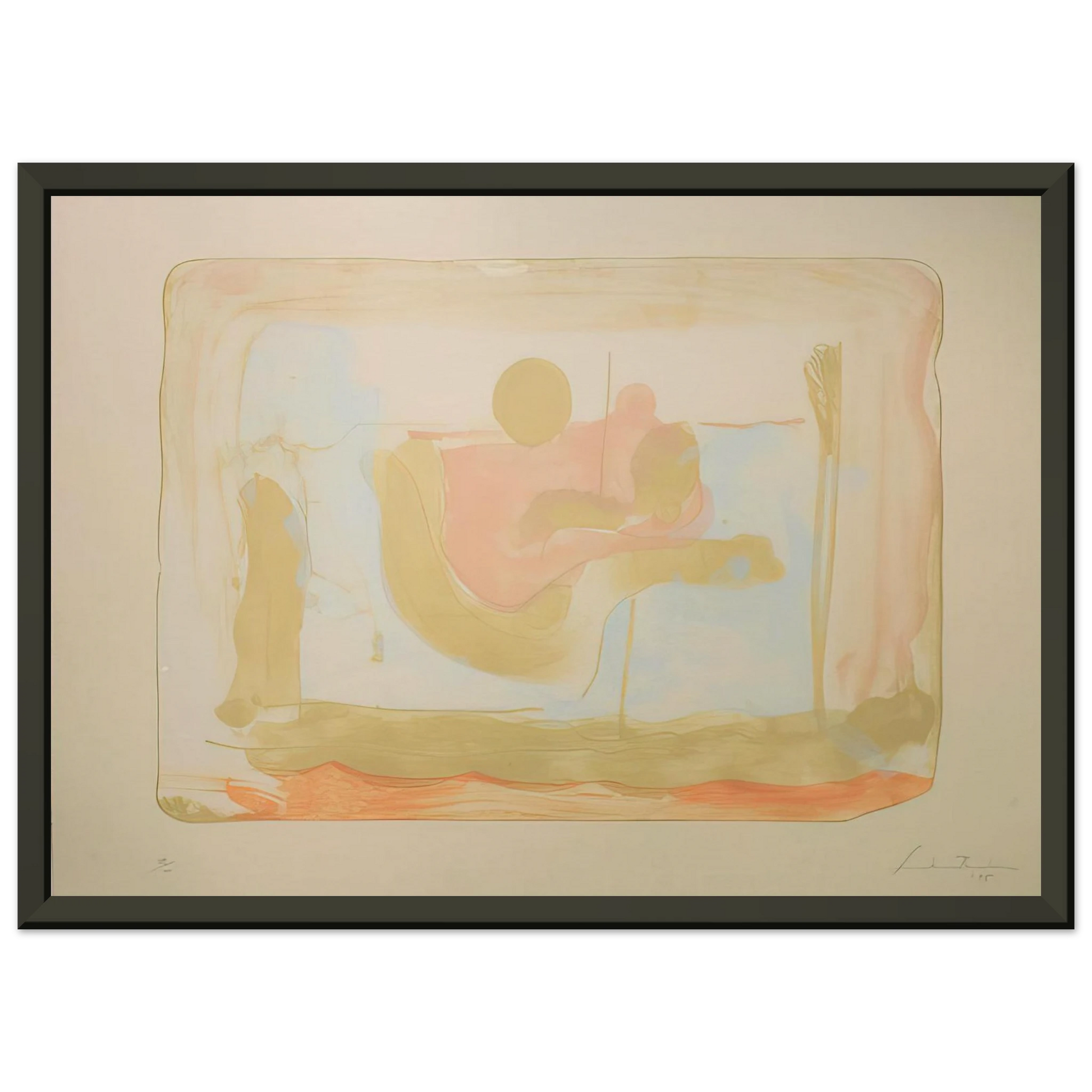 Helen Frankenthaler  Reflections I  1995 Framed Art Print  - Aluminum Frame - 70x100 cm / 28x40 inches