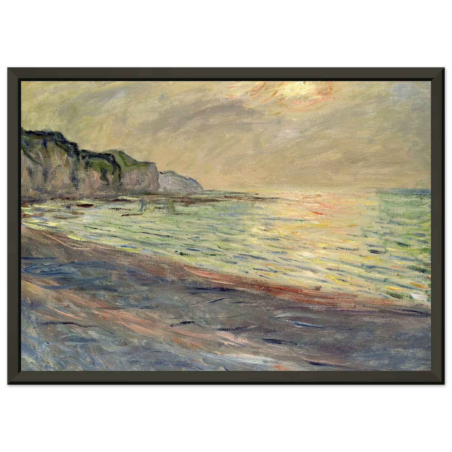 claude monet  Pourville Sunset Framed Art Print  - Aluminum Frame - 70x100 cm / 28x40 inches