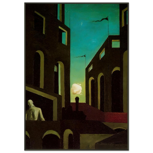 Giorgio de Chirico  HAPPINESS OF RETURNING 1915 Framed Art Print  - Aluminum Frame - 21x29.7 cm / 8x12"