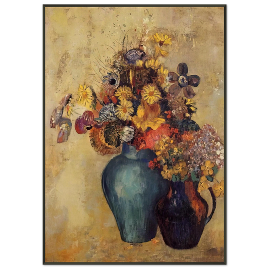 Odilon Redon  FLOWERS 1 Framed Art Print  - Aluminum Frame - 21x29.7 cm / 8x12"