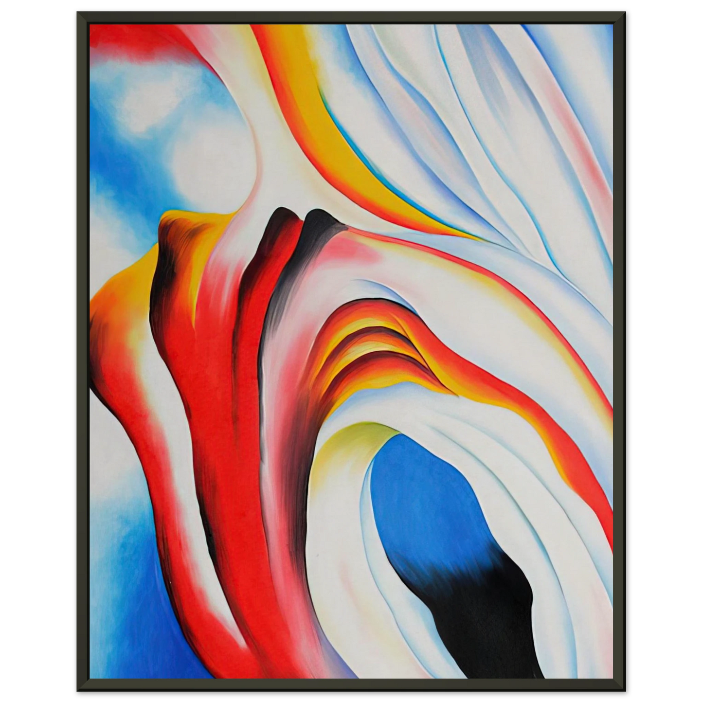 Georgia OKeeffe  Music Pink and Blue Framed Art Print  - Aluminum Frame - 40x50 cm / 16x20 inches