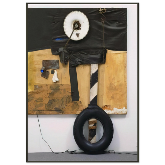 Robert Rauschenberg  FIRST LANDING JUMP 1961 Framed Art Print  - Aluminum Frame - 21x29.7 cm / 8x12"