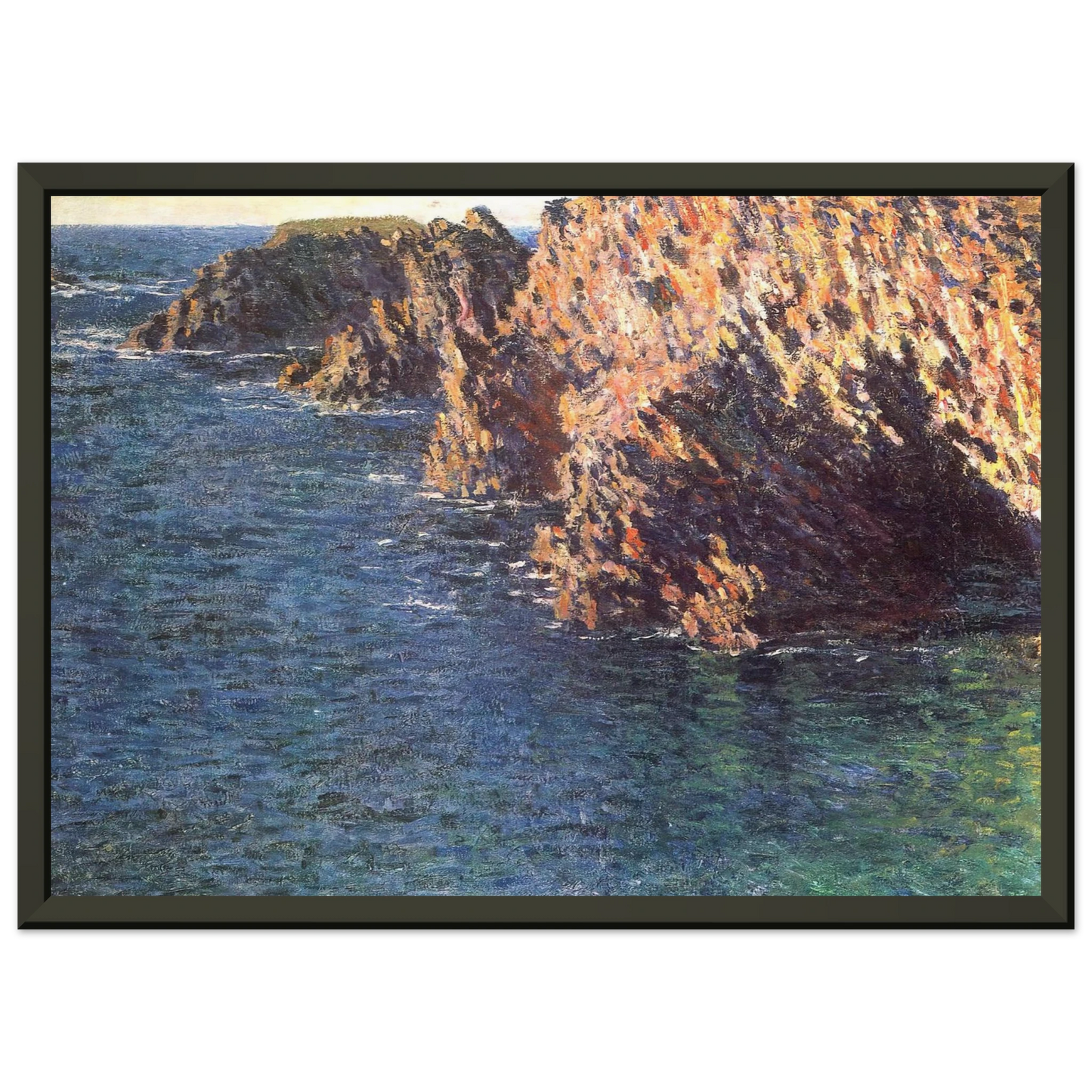 claude monet  The Grotto of PortDomois Framed Art Print  - Aluminum Frame - 70x100 cm / 28x40 inches
