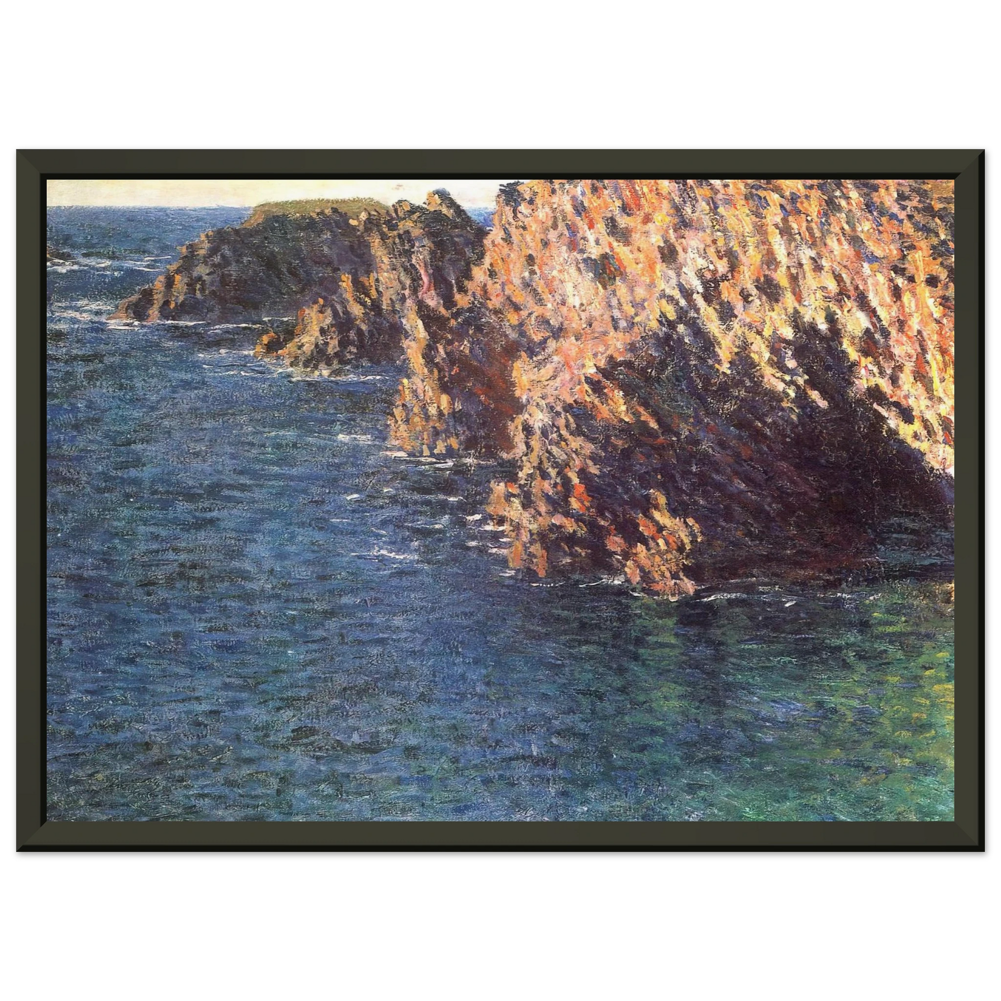 claude monet  The Grotto of PortDomois Framed Art Print  - Aluminum Frame - 70x100 cm / 28x40 inches